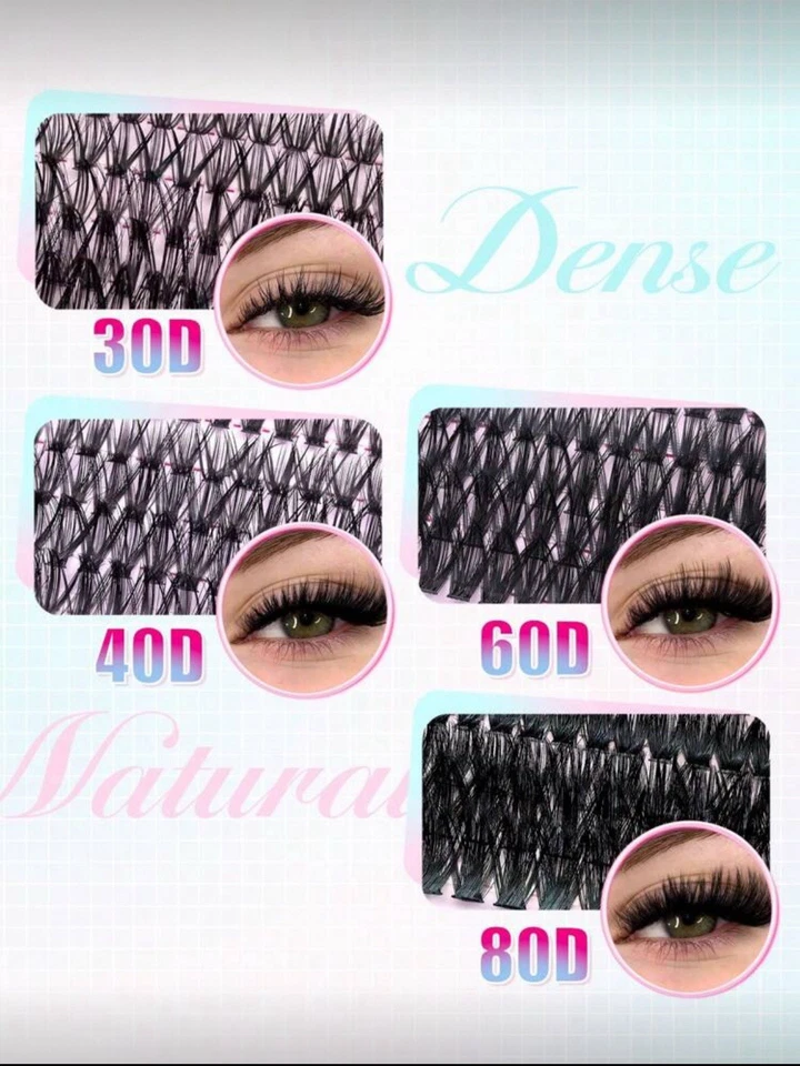 800 Pieces D Curl Cluster Lashes Mink Effect Thick Fluffy Long Bond And Seal Kit - Image 4 of 4