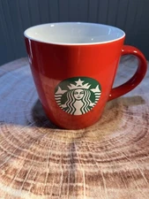 Starbucks 2020 Red Ceramic Coffee Mug Cup Classic Mermaid Green Logo 12 oz.