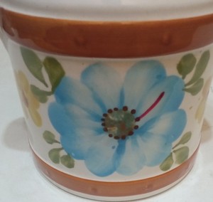 Vtg 1970's FTD Ceramic 6" Floral Crock Utensils Measurement Conversion Portugal