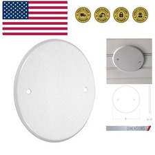 Flat Round Blank Plate Metallic 5 4-Inch. Box Mount, White Finish Download Im...