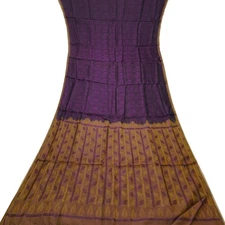 Namaste Vintage Purple Sarees 100% Pure Silk Woven Indian Sari 6YD Craft Fabric