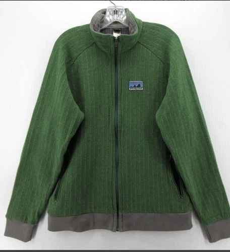 VINTAGE Patagonia Jacket Mens Medium Green Quilt Again Wool Blend USA Made Retro - product listing photo