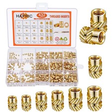 Heat Set Threaded Inserts for Plastic M2-M6 Brass Assortment Gold 432 Piece