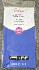 Brava Rectangular Plastic Tablecloth Blue Solid 54 x 108 in Model 77015.105