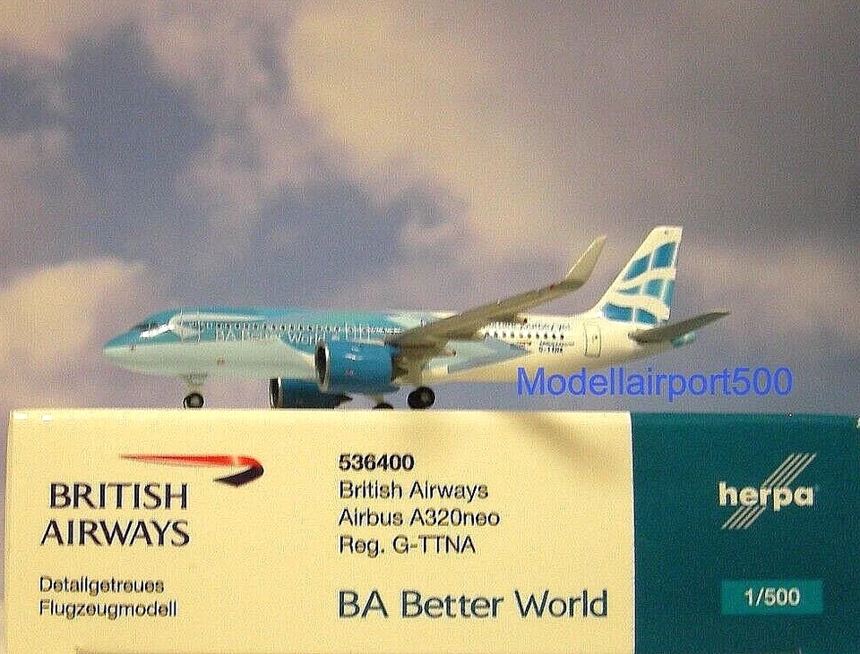 Herpa Wings 1:500 Airbus A320neo British Airways G-TTNA  536400 Modellairport500 - Bild 1 von 1