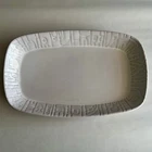 Vintage #7PS Frankoma Pottery Mayan Aztec Oval Platter White Sand 9.75x6”