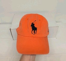 Polo Ralph Lauren 2005 US OPEN Tenis Sombrero Naranja Poni Correa Trasera Excelente Raro