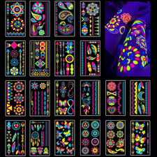 Temporary Tattoos 170 PCS Glow in the Dark Tattoos That React to Neon UV Black L