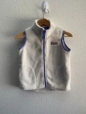 Vineyard Vines Sherpa Fleece Vest Jacket Girls Medium 10-12 Cream Color