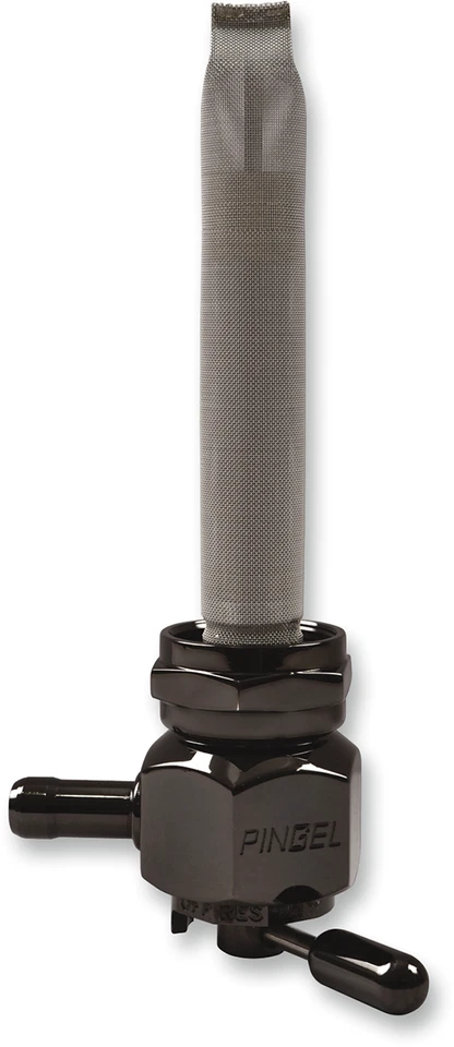 Pingel Power flo Black Chrome Inward 22mm Motorcycle Fuel Tank Petcock Harley - Image 1 of 1