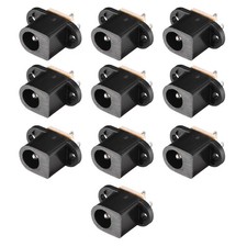 10Pcs DC-017 5.5mmx2.0mm DC Power Jack Socket 3 Pin Female Panel Mount Connector