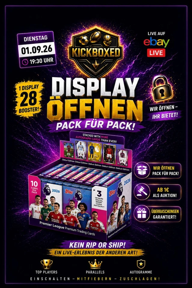 Topps Premier League 25/26 – Display Opening | Pack für Pack ab 1€
