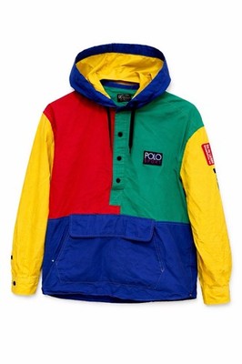 Vintage Polo Sport Ralph Lauren Colorblock Anorak Jacket Hooded