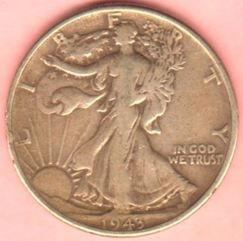 1943P Walking Liberty Half Dollar 90% Silver Coin Very Good-Fine