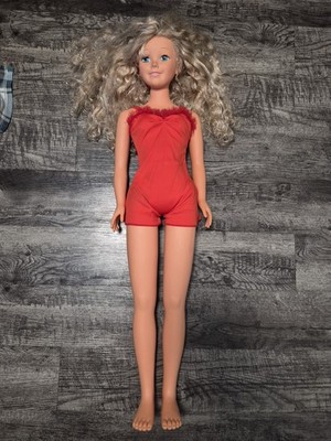  36'' Life Size Furga Italy Doll 1993 - 3 Feet Tall Blonde Blue Eyes Red Bodysuit