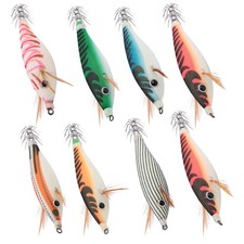 8Pcs 9.6G 10cm Luminou  Jig Fishing Wood Shrimp   Cuttlefish Jigs3532