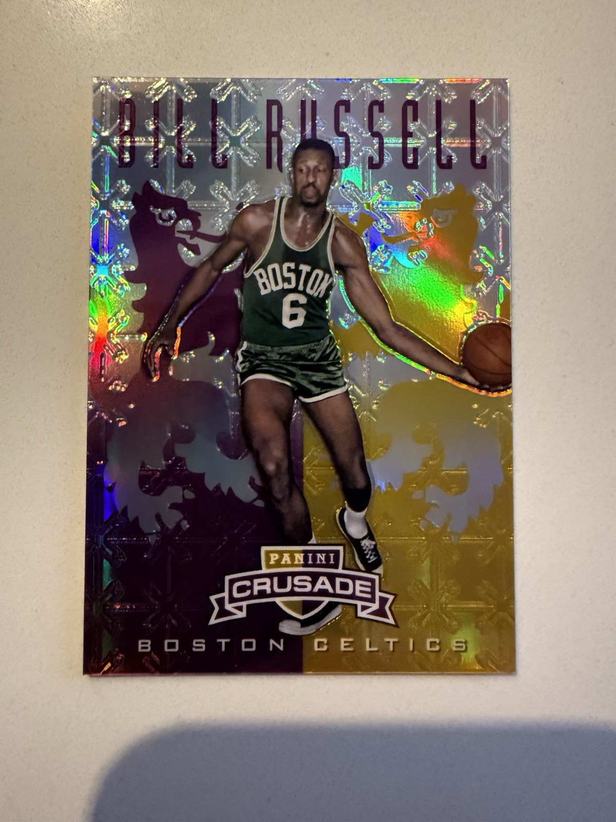 Bill Russell 2012-13 Panini Crusade Prizm Purple Refractor /49