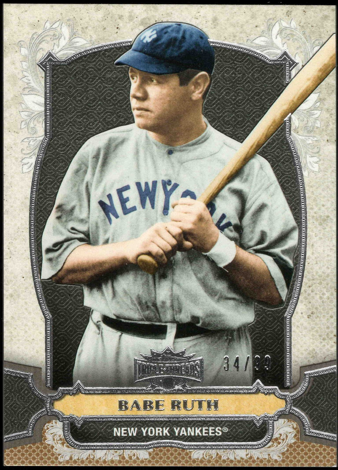 2014 Topps Triple Threads BABE RUTH #3 NY Yankees GOLD Serial Numbered 34/99 HOF