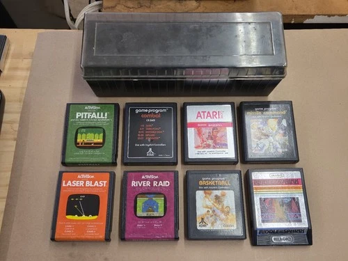 Lot Of 8 Atari Games 2600 Activision Pitfall Missile Command Basketball...