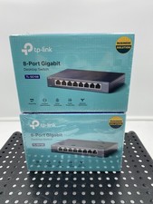 Lot of 2 TP-Link TL-SG108 8-Port Gigabit Ethernet Desktop Switch