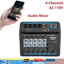 6 Channel Musical Audio Mixer DJ Console Live Studio Mixing USB with Sound Board