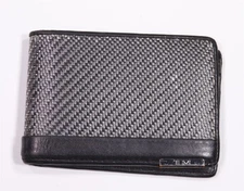 Tumi Aplha CFX Slim Card Case Leather/Carbon Wallet - Black RFID Protection