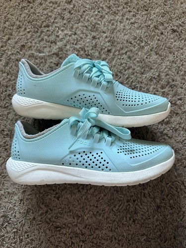 Crocs Women's Size 6 LiteRide Pacer Comfort Sneaker Athletic Shoe Teal Lace Up - 第 1/7 張圖片