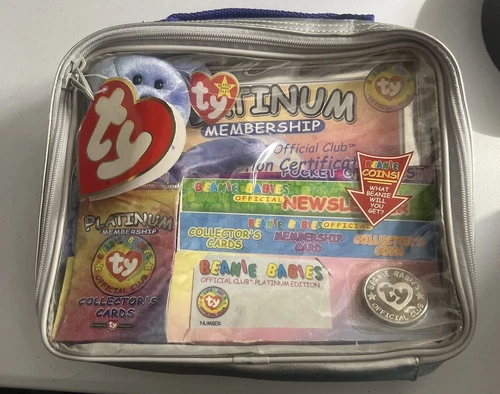 Brand New Vintage 1999 Ty Beanie Baby Platinum Membership Official Club Kit