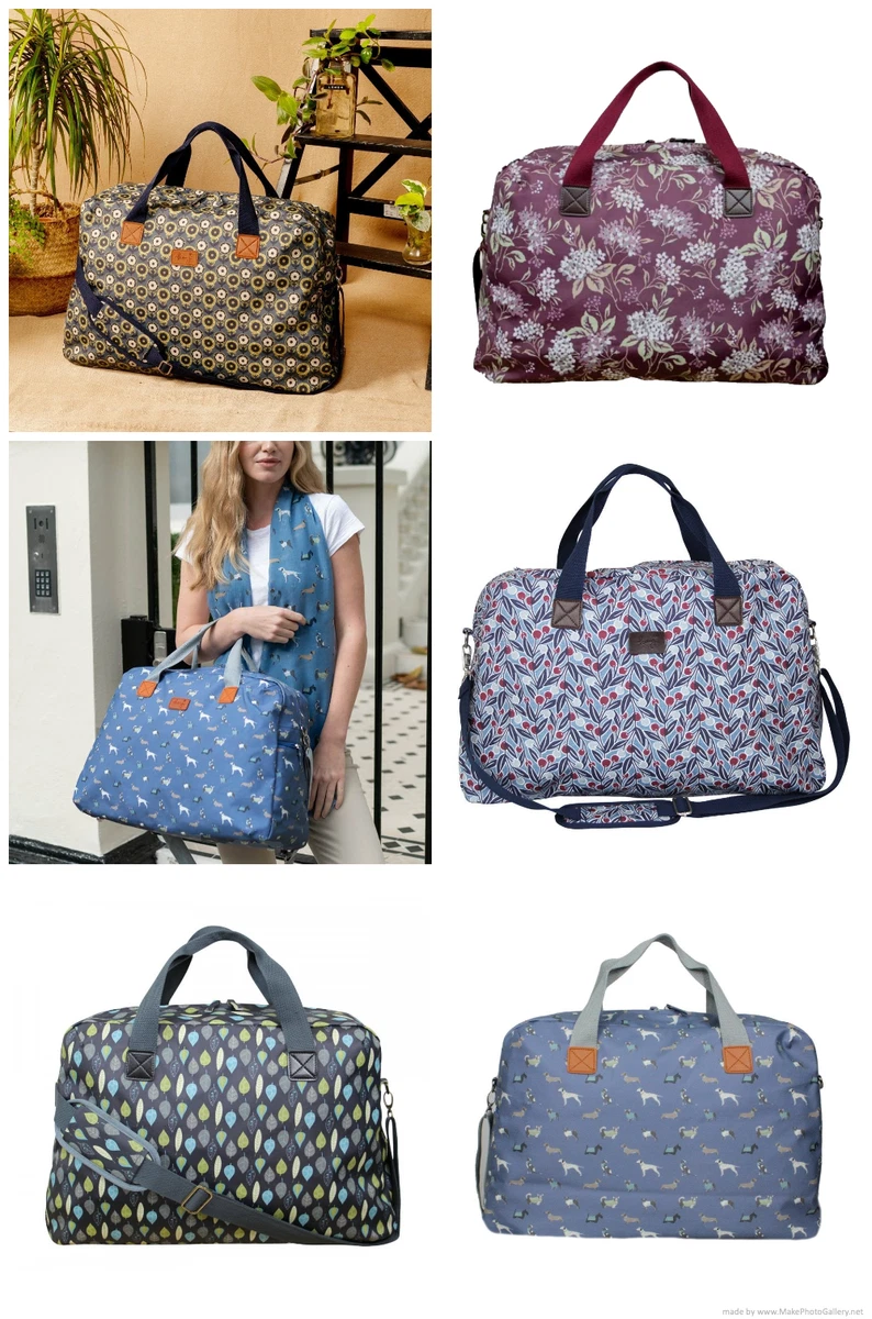 Peony Matte Oilcloth Overnight Weekend Travel Bag