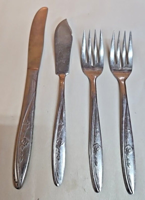 Lot of (4) Stylecraft Stainless Steel Flatware; Knife, (2) Dessert Forks, Butter