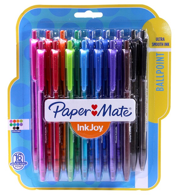 16 Count Paper Mate Ink Joy Retractable Ultra Smooth Ballpoint Pens