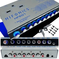 Hifonics Car Audio Equalizer 7-Band / 9-Volt Line-Driver Multiple-Source Signal
