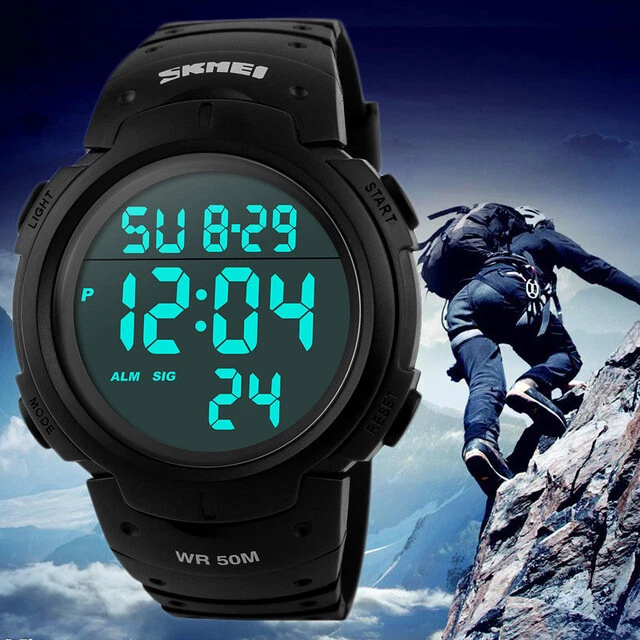 SKMEI Digital Sport Watch For Men, Outdoor Waterproof Stopwatch Alarm Clock  Wrist Watch, Ideal choice for Gifts