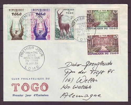 q7177/ Togo FDC Cover t/Germany 1959