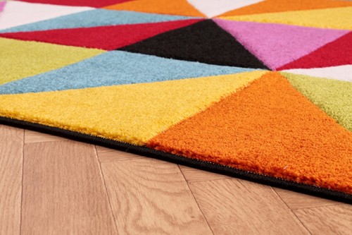 Spectra Carved Rug for Living Room Bright Multi Coloured Geometric Hallway Rugs - Picture 50 of 99