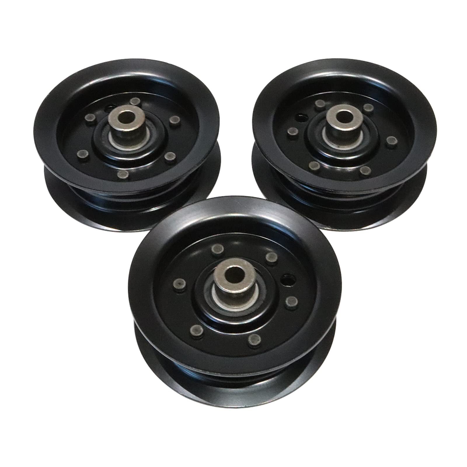 3PCS Black Flat Idler Pulley for Exmark Toro 50 54 Inch Deck Replacement