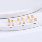 9ct Solid Gold Over Sterling Silver Pair Flower Ear Studs Earrings Piercing 2024