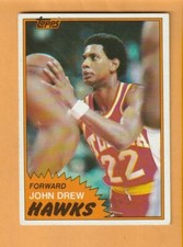 John Drew Atlanta Hawks 1981-82 Topps #1 Beatrice Alabama Gardner-Webb