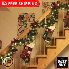 9ft LED Light Christmas Garland Decoration Door Wreath Xmas Fireplace