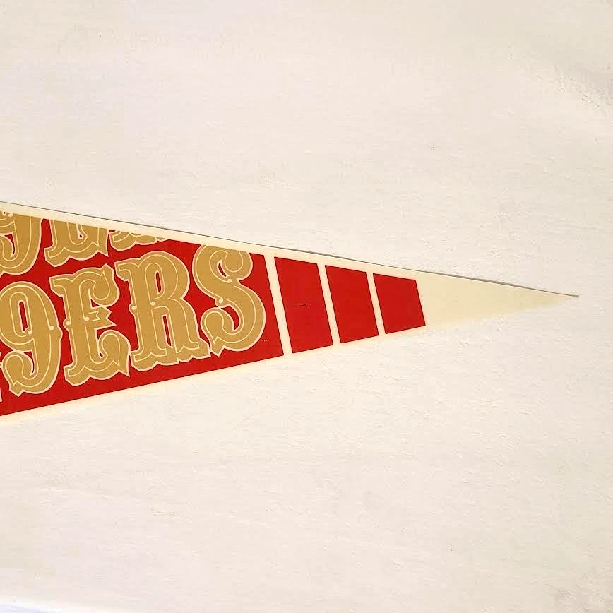Banderín vintage de los 90 de los San Francisco 49ers NFL fútbol americano tamaño completo 30"x12" WinCraft Foto 4 de 4
