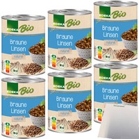 Edeka Bio Braune Linsen Naturell 6Er Pack 6X400G Dose Usy Block