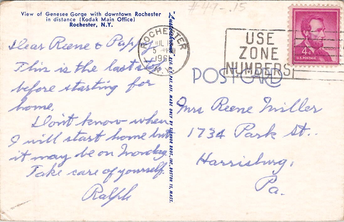 Rochester New York Vintage Postcard Spc10