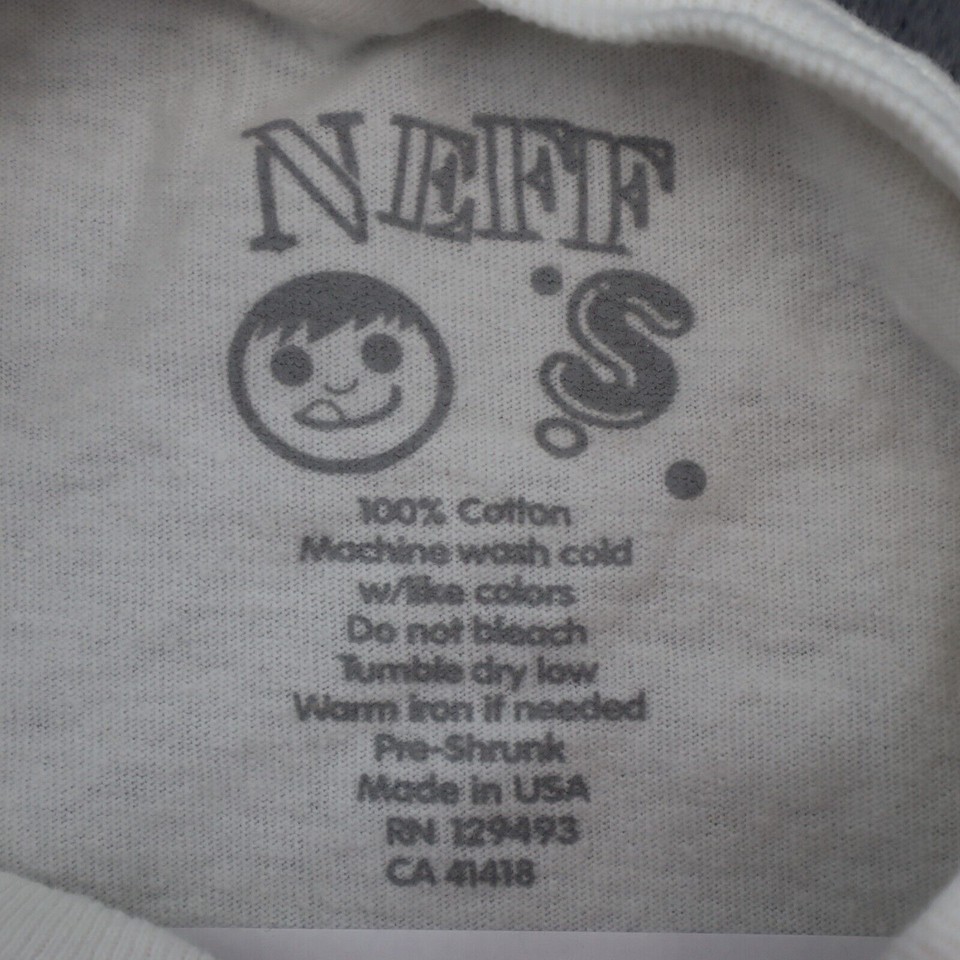 Neff Shirt Womens S White Short Sleeve Crew Neck Cotton Knit Casual T