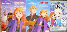 Disney Frozen II Jumbo Coloring Activity Book Set of 2 with 150 Stickers