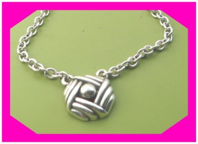 BRIGHTON SONORA KNOT Woven Silver SMALL Pendant NECKLACE NWtag $58 40%