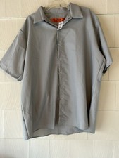 Red Kap Men's Specialized Pocketless SS Work Shirt Light Grey Sz. XXL - NWT