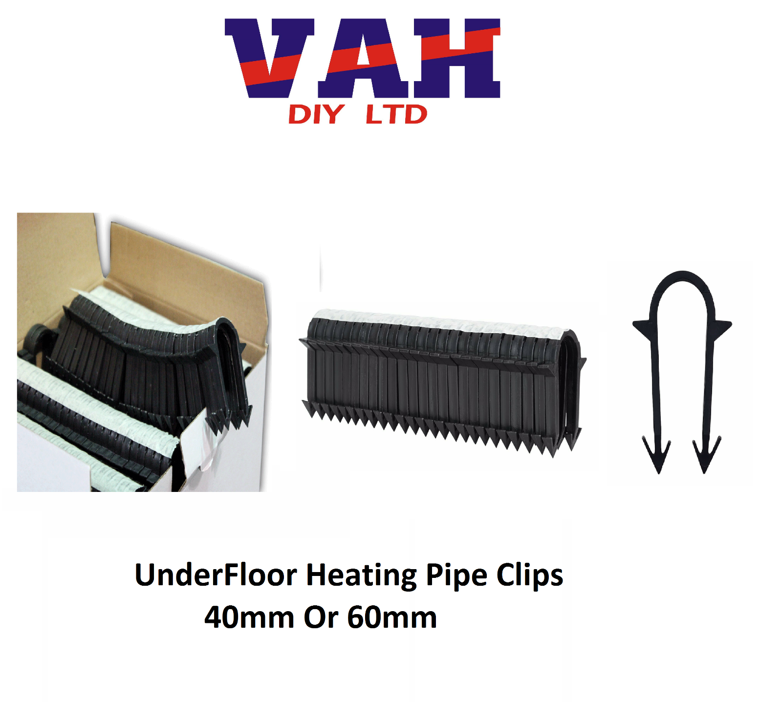 Underfloor Heating Clips 40mm or 60mm Pipe Clips (Pack of 300 clips) eBay