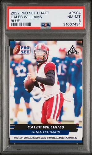 2022 Leaf Pro Set Draft #PS04 Caleb Williams Blue PSA 8