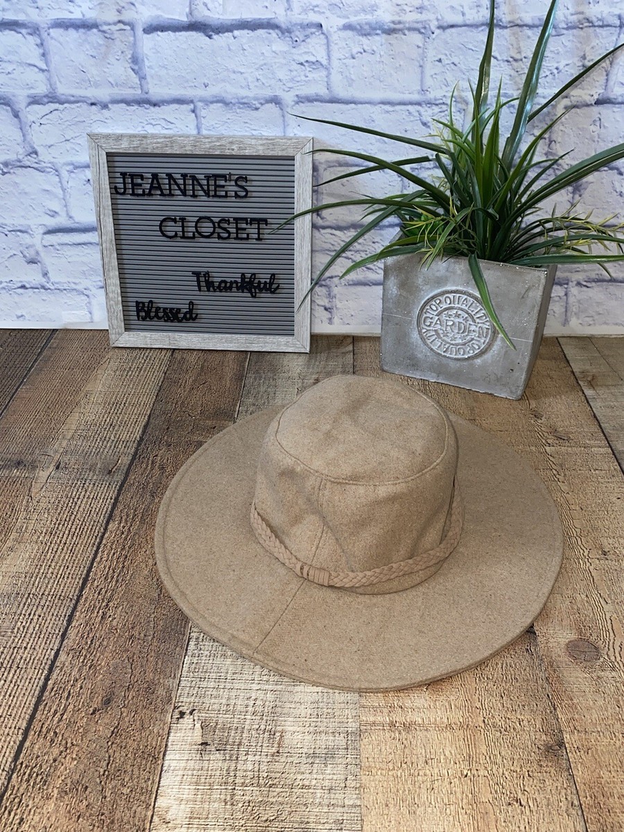 ASN Womens Harper Wide Brim Floppy Hat‎ Tan Felt Braid Boho Bohemian Asn | Accessories | Asn The Harper Tan Braided Floppy Wide  main image 3