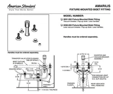 American Standard Amarilis 8391.000.297 Satin/Brass Mixage Fixture-Mounted Bidet